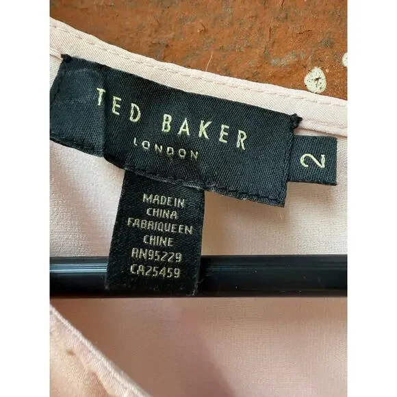 Ted Baker London Carlii Pink Floral Print Fit & Flare Dress Size 2 (US 6) - Picture 3 of 5